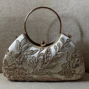 Elegant Gold Embroidered Women's Bag